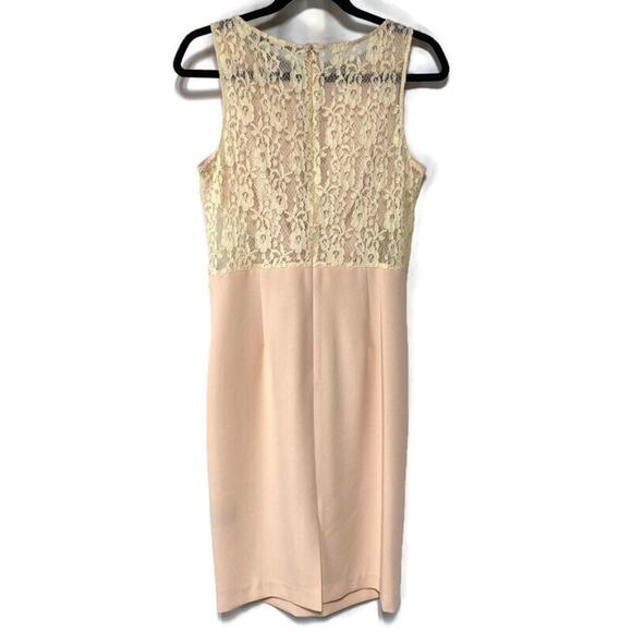 Badgley Mischka Pink Sleeveless Bow-Front Dress Size 10 - Picture 2 of 6